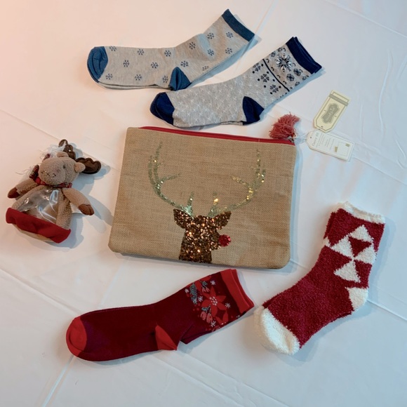 Mud Pie Other - Mud Pie Christmas zip bag & bundle NWT